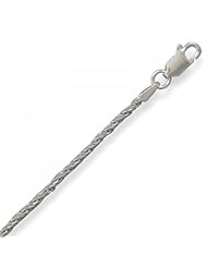 MMA Silver - 24 inch Rhodium Plated Wheat Necklace