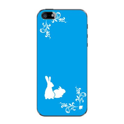 ２匹のうさぎ TYPE1ウサギ 【スカイブルー】 / iPhone5ケース【iphone5 ケース カバー】【スマホケース】【スマートフォン ケース】