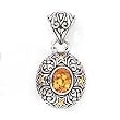 925 Silver & Citrine Pendant with 18k Gold Accents (2.37ctw)