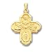 24in Gold-plated Small Four Way Cross Necklace