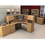 Honey Bestar Elite Corner Desk and Hutch with Two Bookcases