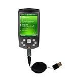 Retractable USB Cable for the HTC P6500 with Power Hot Sync and Charge capabilities - Gomadic Brand w/ TipExchange Technology