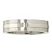 Men's Brushed Stainless Steel Ring with Polished Cross Accent