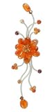 Carnelian and Garnet Brooch, 'Golden Bouquet' 5 W 1 L