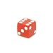 Opaque 12mm 6-sided Square Edge Dice, Red with White