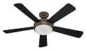Hunter 21628 Palermo 52-Inch 5-Blade Ceiling Fan with Black and Walnut Blades, Brushed Bronze