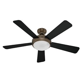 Hunter 21628 Palermo 52-Inch 5-Blade Ceiling Fan with Black and Walnut Blades, Brushed... by Hunter