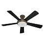 Hunter 21628 Palermo 52-Inch 5-Blade Ceiling Fan with Black and Walnut Blades, Brushed Bronze