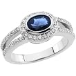 14K White Gold Iolite and Diamond Ring