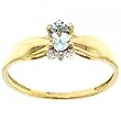 Genuine Oval Aquamarine Ring Solid Yellow Gold
