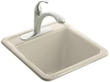 Kohler Park Falls K-6655-3-47 Almond Self-Rimming Utility Sink with Three-Hole Faucet Drilling