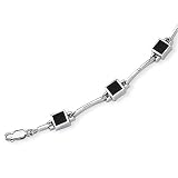 Diamond & Onyx Sterling Silver 7.5 Bracelet