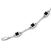 Diamond & Onyx Sterling Silver 7.5" Bracelet