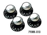 Gibson Top Hat Knobs Black W/ Silver Metal Insert