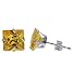 Nickel Free Sterling Silver 7mm Princess Cut Citrine Cubic Zirconia Post Stud Earrings