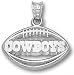 Dallas Cowboys Solid Sterling Silver ''COWBOYS'' Pierced Football Pendant