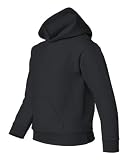 Youth Heavyweight Hooded Sweatshirt, Color: Black, Size: X-Large