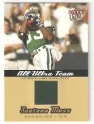 2005 Ultra All-Ultra Team Jerseys Gold #SM Santana Moss - Washington Redskins (Piece of Authentic Game-Worn Jersey) (Football Cards)