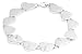 WHITE ICE Sterling Silver DB080 Womens Diamond Heart 7 Bracelet