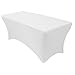 YOUR CHAIR COVERS Rectangular Spandex Table Covers 8ft Fitted Tablecloth Wedding Event Patio Decorations Elastic Fabric Stretch Tables Cover for 8 ft Folding Table (White)