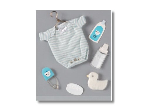 Aufkleber Babykleidung Junge, hellblau, 6 tlg.