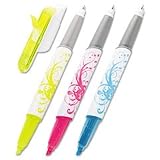Post-it Flag Pen and Highlighter, 3/8-Inch Flags, Three per Pack, Pink, Blue, Yellow (691-HLP3)