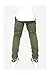 URBANJ MEN'S OLIVE TWILL KNEE ZIPPER BIKER JOGGER PANTS