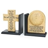 The Great Commission Cross And Globe Bookend Set John 3:16 And Matthew 28:19-20