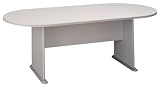 Bush Furniture Conference Tables Racetrack Conference Table, White Spectrum Paper/Pewter