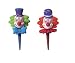 Clown Head Cupcake Picks - 12ct