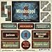 Scrapbook Customs - United States Collection - Mississippi - Distressed Cardstock Stickers