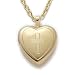 14K Yellow Gold Filled Heart Locket with engraved cross Women's Religious Jewelry Religious Locket Jewelry w/Chain 18