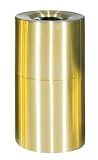 Designer Line Aluminum 35 gallon Aluminum Open Top Satin Brass Aluminum Waste Receptacle AOT35NLSB