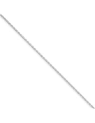 14K White Gold 24in 1.2mm Round D/C Parisian Wheat Necklace Chain