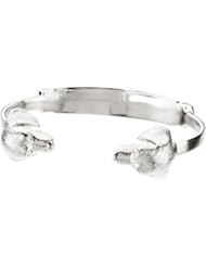 Heart U Back Sterling Silver Diamond Dachshund Bangle Bracelet