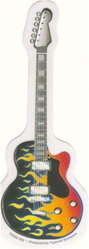 サブカルステッカー《ROCK'N ROLL FLAME ELECTRIC GUITAR》防水加工