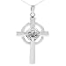 Sterling Silver Celtic Claddagh Cross Necklace