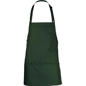 Chef Works F10 3-Pocket Bib Apron, 24-Inch Length by 28-Inch Width, Hunter Green by Chef Works