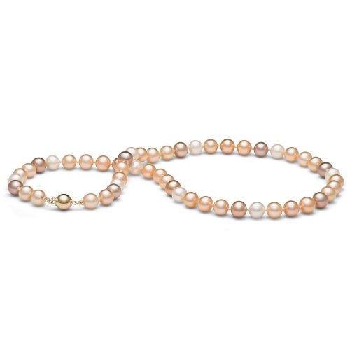 AA+ Quality, 8.0-9.0 mm Multicolor Freshwater Pearl Necklace