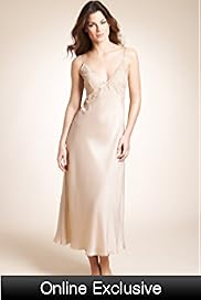 Autograph Pure Silk Floral Lace Long Nightdress