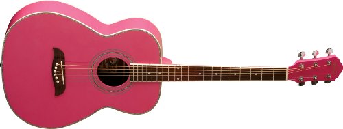 Oscar Schmidt by Washburn OF2 Full Size Acoustic Guitar - Pink