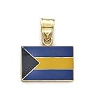 14k Enamel Bahamas Flag Pendant
