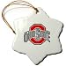 Ohio State University logo - 3 Inch Snowflake Porcelain Ornament