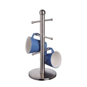 Master Class Mug Tree with Six Hooks, Stainless Steel