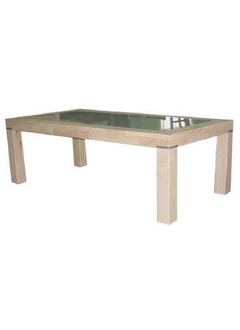 HARLOW - Solid Wood & Frosted Glass Coffee Table
