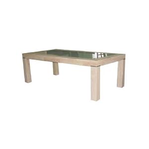 HARLOW - Solid Wood & Frosted Glass Coffee Table