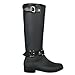 New Women Buckle Straps Knee High Rubber Rain Snow Boots Waterproof Jelly Shoes TRENDS SNJ SHOES