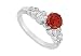 Ruby and Diamond Engagement Ring : 14K White Gold - 1.75 CT TGW
