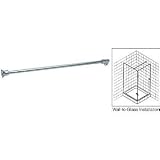 CRL Chrome Frameless Shower Door Fixed Panel Wall-To-Glass Support Bar for 3/8" to 1/2" Thick Glass