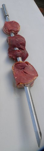 Large Blade Brazilian (Churrasco) Super Skewer (Stainless Steel Handle) - 2pack - FREE STANDARD SHIPPING IN USA
